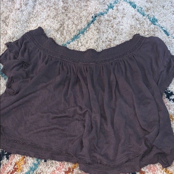Free people off the shoulder purple top - Picture 1 of 4